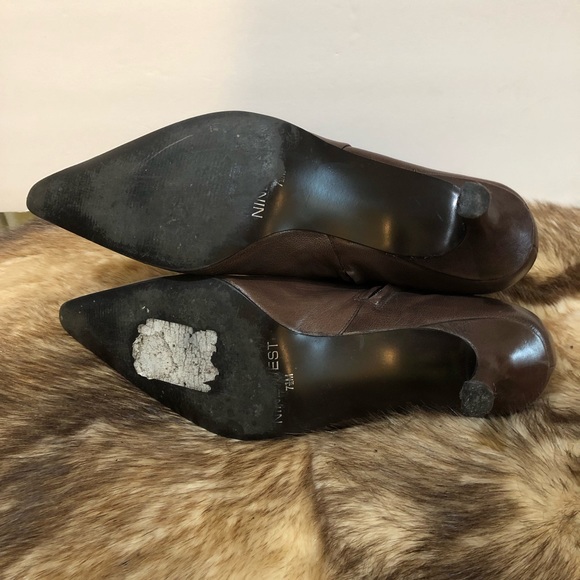 Nine West Kitty Heels Ankle Leather Booties Size 7.5 M - Picture 9 of 11